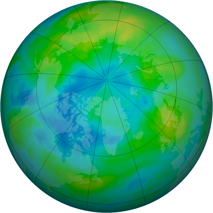 Arctic ozone map for 11 October 1981